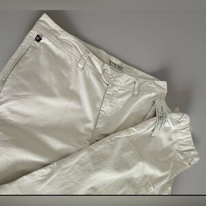 Ralph Lauren Women’s Cargo Pants Drawstring Hem 100% Cotton Size 8 Cream/Ivory